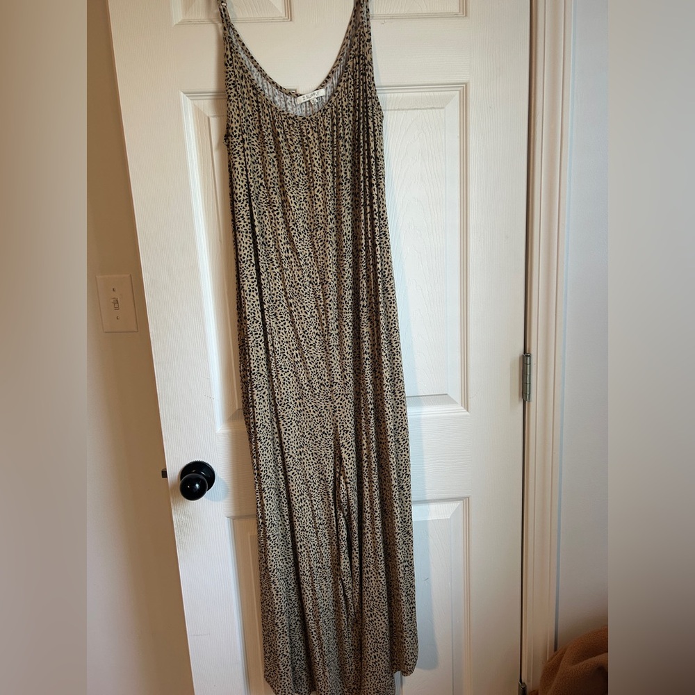 z supply mini Leopard Print flared jumpsuit; XL; $40